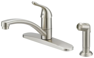 Boston Harbor Kitchen Faucet, 1 Handle, Side Spray, 8 In., Brushed Nickel