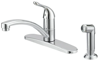 67534-1001 Kitchen Faucet, 1 Handle, 8-inch, Chrome, 1.8 Gpm, Spray