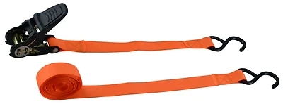 Fh64070 1 In W X 13 Ft L Ratchet Tie-down With S-hook, 300 Lb Capacity, Orange