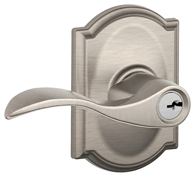 F51a Vacc619cam Accent Series Satin Nickel Keyed Entry Lever Lockset