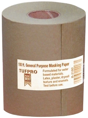 12903 Brown Masking Paper, 3 In W X 180 Ft L, Ideal For Water-based Materials