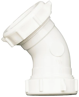 Plumb Pak PP55-7W PVC Drain Pipe Elbow, 1-1/2 In., Slip-Joint