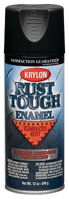 Rust Tough K09203007 Semi-flat Black Spray Paint, 12 Oz Can, Pack Of 6