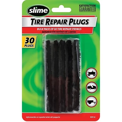 Slime 1031-A Tire Repair Plugs, Black, 30 Pack