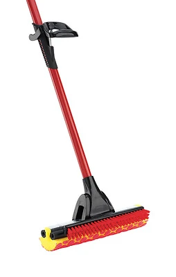 Roller Sponge Mop with Scrub Brush, Steel Handle