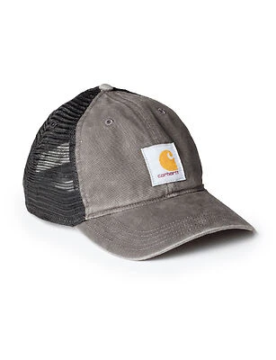 Men's Canvas Mesh-back Cap, Black, Adjustable Snapback, Model Ah0286