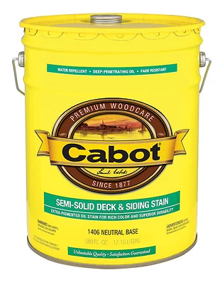 Semi-solid Deck & Siding Stain, 1406 Neutral Base, 5 Gallon Pail