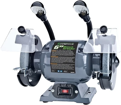 6 In. Bench Grinder With Lights, 1/2 Hp Induction Motor, Model Gbg600l