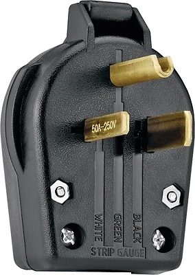 Eaton S42-SP Angled Power Plug, 2-Pole 3-Wire, 250 Volt, Black