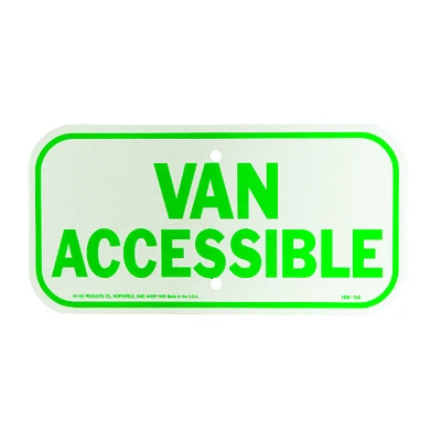 Hw-54 Van Accessible Reflective Sign, 6 In. H X 12 In. W, Aluminum