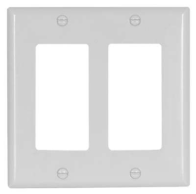 Eaton 2152W-BOX 2-Gang Thermoset Wallplate, 4.5 x 4.56 In, White