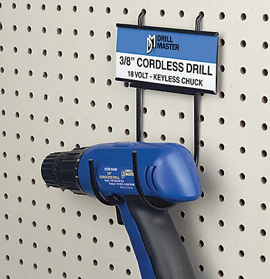 R-9011321 Black Cordless Drill Pegboard Hanger, 8.04 In H X 5.25 In D