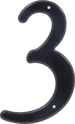 Hy-Ko BK-40/3 Zinc House Number 3, 4 In., Satin Black