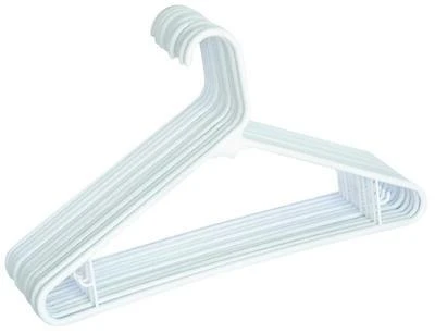 Merrick C8716A-WH Tubular Plastic Hangers, Assorted Colors, 14-Pack