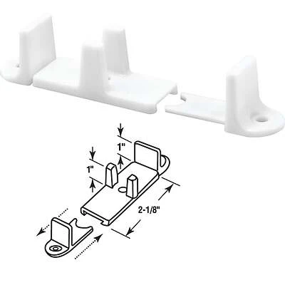 N 6760 Adjustable Nylon Base Bypass Door Bottom Guide (2 Count, 3-piece, White)
