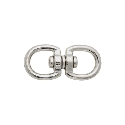 Snap, Round Swivel Eye, Nickel, 5/8 x 5/8 In.