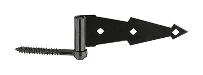 7 In. Black Ornamental Screw Hook And Strap Hinge (2-pack) N165464, Steel, 50 Lb