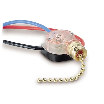 Gardner Bender GSW-39 Pull Chain Switch, 2-Pole, 6A, 125/250V, Brass