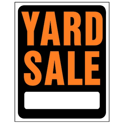 Hy-Ko SP-111 Yard Sale Sign, Fluorescent Orange, Plastic, 15x19 In.
