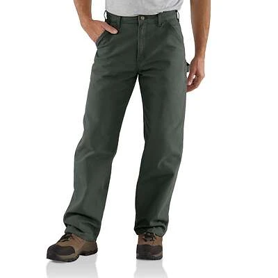 Dungaree Work Pants, Washed Duck, Loose Original Fit, Moss, 38 x 34 In.