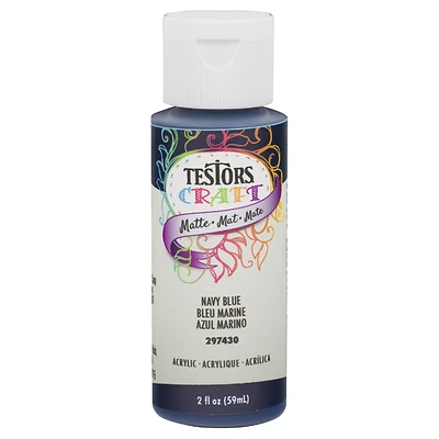 Testors 297430 Acrylic Craft Paint, Matte Navy Blue, 2 Oz