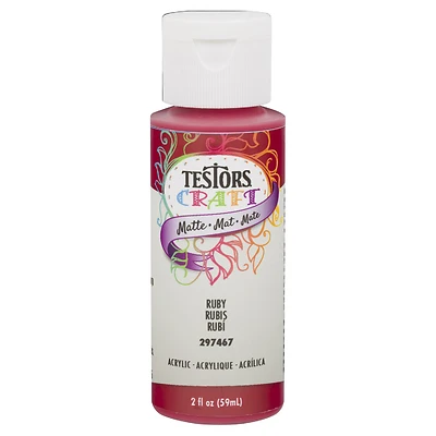 Testors 297467 Acrylic Craft Paint, Matte Ruby, 2 oz