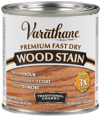 Varathane 262027 Fast Dry Interior Wood Stain, Oil-Based, Traditional Cherry, 1/2-Pt.