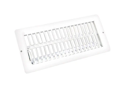 Us Hardware V-103wb 4 In. X 10 In. X 11/16 In. White Steel Floor Register 1 Pk