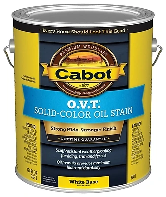 Cabot O.V.T. Solid Oil Stain, White Tint Base, 1 Gallon