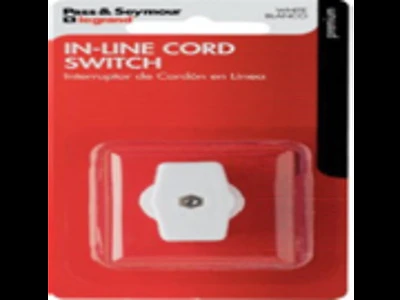 Pass & Seymour In-Line Cord Switch, White