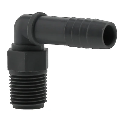 Boshart UPPME-05 Combination Pipe Elbow, 1/2 in, MPT x Insert, 90 deg Angle, Polypropylene, Gray