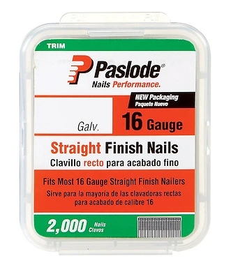 Paslode 650285 Collated Finish Nails, 16 Gauge Galvanized, 2 In., 2,000-Ct.