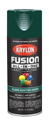 Krylon K02789007 Fusion All-In-One Spray Paint + Primer, Gloss Hunter Green, 12 Oz