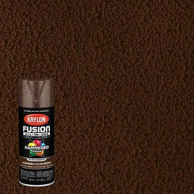Krylon K02785007 Fusion All-In-One Spray Paint + Primer, Hammered Cocoa Brown, 12 oz.