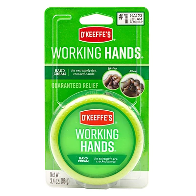 O'Keeffe's K0350007 Working Hands Hand Cream, Odorless, 3.4 oz Jar