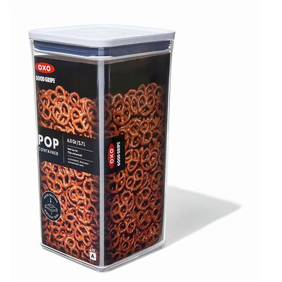OXO Good Grips 11233400 POP Big Square Tall Container, 6 Qt, Clear