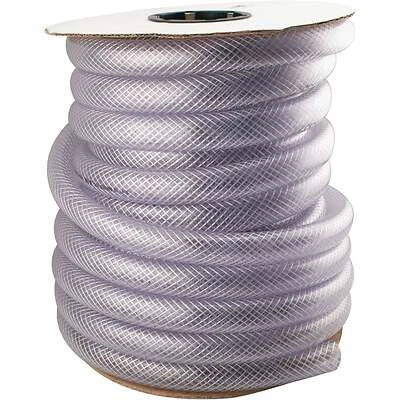 PVC Vinyl Tubing, Braided, FDA Grade, Clear, 3/4 ID x 1 In. OD x 75 Ft.