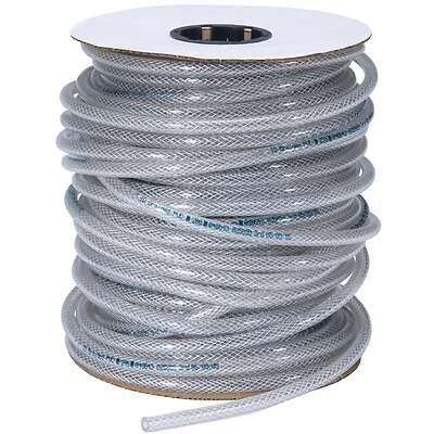 Abbott Rubber T12005001 PVC Vinyl Tubing, Braided, FDA Grade, Clear, 1/4 In. ID x 3/8 In. OD x 250 Ft.