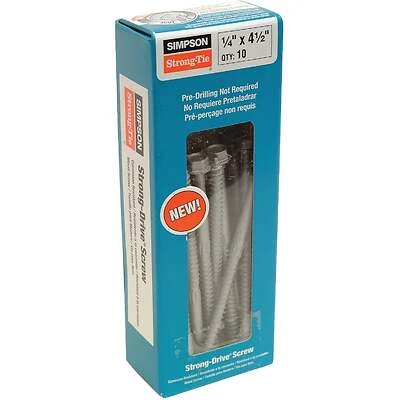 Strong-Drive SDS Connector Screws, Heavy-Duty, 1/4 x 4-1/2 In., 10-Pk.