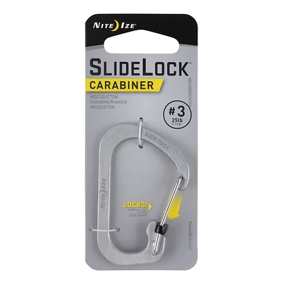 SlideLock Carabiner #3, Stainless Steel
