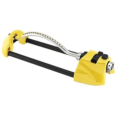 10-15003 Colorstorm Premium Metal Oscillating Sprinkler, Yellow With Brass Nozzle Jets
