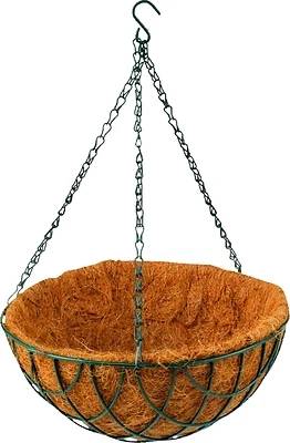 Landscapers Select GB-4303-3L Planter, Circle, 22 lb, Coconut Fiber/Steel, Matte Green