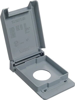 E98srcn-car Weatherproof Single Receptacle Cover, 4-53/64 In L, 3-11/16 In W, Gray