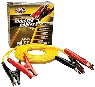Road Power 08466-00-02 16-foot 8 Awg Medium-duty Booster Cables With Clamps