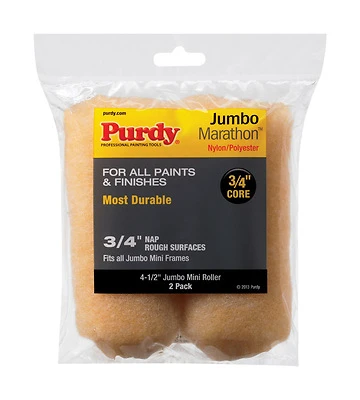 Purdy 144624064 Marathon Mini Roller Cover, 4.5 In. x 3/4 In. Nap, 2 Pack