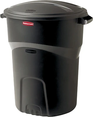 Rubbermaid 1793963 Roughneck 32 Gal. Black Trash Can With Lid