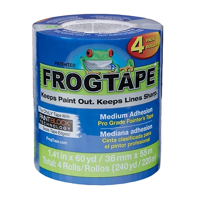 FrogTape 104956 Pro-Grade Painter's Tape, 60 yd L, 1.41 in W, Blue