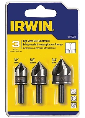 3-piece High-speed Steel Black Oxide Metal Countersink Bit Set 1877720