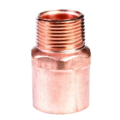 1 In. X 3/4 In. Male Copper Adapter, Sweat/solder To Mip, Model W01225t