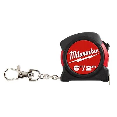 Milwaukee 48-22-5506 Keychain Tape Measure, 6 Ft., 1/2 In. Blade, Dual Scale